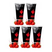 Набор из 5 съедобных лубрикантов JUJU со вкусом клубники - JuJu - купить с доставкой в Новошахтинске