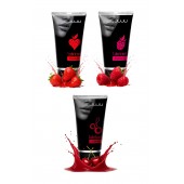 Набор из 3 съедобных лубрикантов JUJU (клубника, малина, вишня) - JuJu - купить с доставкой в Новошахтинске