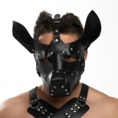 Черная кожаная маска «Собака» - Crazy Handmade - купить с доставкой в Новошахтинске