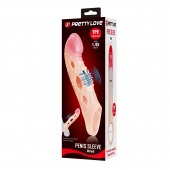 Телесная удлиняющая насадка с рельефом и вибрацией Brad - 21,3 см. - Baile - в Новошахтинске купить с доставкой