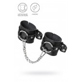 Черные наручники из толстой натуральной кожи с люверсами - Pecado - купить с доставкой в Новошахтинске