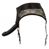 Черный женский страпон Strap-on Set: трусики и насадка - Orion - купить с доставкой в Новошахтинске