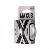 Черные утолщенные презервативы MAXUS Extra Strong с железным кейсом - 3 шт. - Maxus - купить с доставкой в Новошахтинске