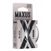Черные утолщенные презервативы MAXUS Extra Strong с железным кейсом - 3 шт. - Maxus - купить с доставкой в Новошахтинске
