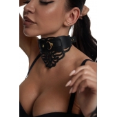 Фигурный чокер с узорами и золотистой фурнитурой - Crazy Handmade - купить с доставкой в Новошахтинске