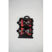 Черно-красные кожаные наручники с бантиками - Crazy Handmade - купить с доставкой в Новошахтинске