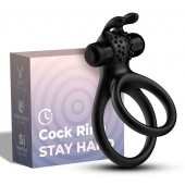 Черное эрекционное виброкольцо с подхватом мошонки Stay Hard - Boys of Toys - в Новошахтинске купить с доставкой
