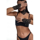 Фигурный набор для БДСМ-игр с узорами и золотистой фурнитурой - Crazy Handmade - купить с доставкой в Новошахтинске