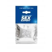 Прозрачное эластичное эрекционное кольцо с 6 шариками - Sex Expert - в Новошахтинске купить с доставкой