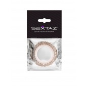 Эрекционное кольцо с бежевыми «ресничками» - Sextaz - в Новошахтинске купить с доставкой