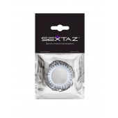 Эластичное эрекционное колечко с черными «ресничками» - Sextaz - в Новошахтинске купить с доставкой