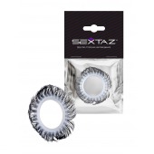 Эластичное эрекционное колечко с черными «ресничками» - Sextaz - в Новошахтинске купить с доставкой