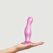 Розовая насадка Strap-On-Me Dildo Plug Curvy size M - Strap-on-me - купить с доставкой в Новошахтинске