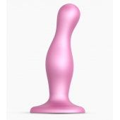 Розовая насадка Strap-On-Me Dildo Plug Curvy size M - Strap-on-me - купить с доставкой в Новошахтинске