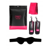 Черно-розовый эротический набор: маска, наручники и повязка - Erokay - купить с доставкой в Новошахтинске