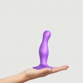 Фиолетовая насадка Strap-On-Me Dildo Plug Curvy size S - Strap-on-me - купить с доставкой в Новошахтинске