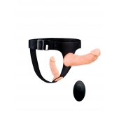 Женский страпон с 2 насадками, вибрацией и пультом ДУ - Erowoman-Eroman - купить с доставкой в Новошахтинске