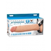 Телесный пустотелый фаллопротез 9’’ Hollow Silicone Strap-On - 24,1 см. - Pipedream - купить с доставкой в Новошахтинске