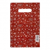 Красный подарочный новогодний пакет с вырубной ручкой (20х30 см) - Сима-Ленд - купить с доставкой в Новошахтинске