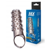 Дымчатая насадка на пенис с шипами и выпуклостями - 12 см. - Sex Expert - в Новошахтинске купить с доставкой