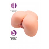 Телесный мастурбатор в форме попки с 2 любовными входами - No Name - в Новошахтинске купить с доставкой