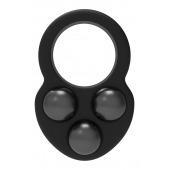 Черное эрекционное кольцо с утяжелителями - Dream Toys - в Новошахтинске купить с доставкой