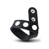 Черное эрекционное кольцо на кнопках - Blush Novelties - в Новошахтинске купить с доставкой