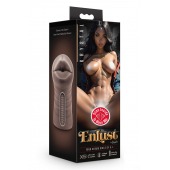 Коричневый мастурбатор-ротик Krystal Vibrating Masturbator - Blush Novelties - в Новошахтинске купить с доставкой