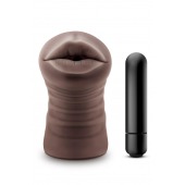 Коричневый мастурбатор-ротик Krystal Vibrating Masturbator - Blush Novelties - в Новошахтинске купить с доставкой
