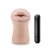 Телесный мастурбатор-ротик Nicole Vibrating Masturbator - Blush Novelties - в Новошахтинске купить с доставкой