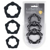 Набор из 3 эрекционных колец Beaded Silicone Cockring Set - Shots Media BV - в Новошахтинске купить с доставкой