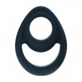 Черное эрекционное кольцо Double Ergo Silicone Cockring - Shots Media BV - в Новошахтинске купить с доставкой