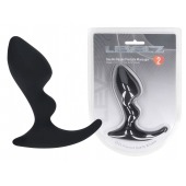 Черная анальная пробка для массажа простаты Double Ripple Silicone Prostate Massager - Shots Media BV - в Новошахтинске купить с доставкой
