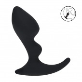 Черная анальная пробка для массажа простаты Double Ripple Silicone Prostate Massager - Shots Media BV - в Новошахтинске купить с доставкой