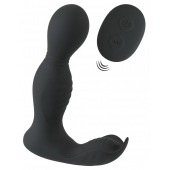 Черная анальная пробка с вибрацией, вращением и пультом ДУ RC Butt Plug with 2 Functions - Orion - в Новошахтинске купить с доставкой