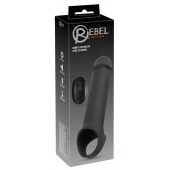 Черная вибронасадка для пениса с хомутом для мошонки и пультом ДУ Remote Controlled Penis Extension - Orion - в Новошахтинске купить с доставкой