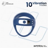 Синее интерактивное эрекционное виброкольцо Rank - Intoyou - в Новошахтинске купить с доставкой