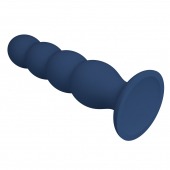 Синий анальный стимулятор со смещенным центром тяжести Silicone Anal Plug XL - 16,5 см. - Baile