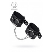 Черные оковы из толстой кожи с люверсами - Pecado - купить с доставкой в Новошахтинске