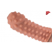 Насадка на фаллос с бугорками по поверхности - 14,7 см. - KOKOS - в Новошахтинске купить с доставкой