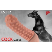 Насадка на фаллос с бугорками по поверхности - 14,7 см. - KOKOS - в Новошахтинске купить с доставкой