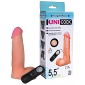 Фаллическая насадка Харнесс UNICOCK 5,5  с вибрацией - 17 см. - LOVETOY (А-Полимер) - купить с доставкой в Новошахтинске