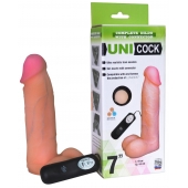 Фаллическая насадка Харнесс UNICOCK 7  с вибрацией - 19 см. - LOVETOY (А-Полимер) - купить с доставкой в Новошахтинске
