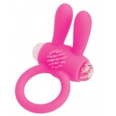 Розовое эрекционное виброкольцо A-toys с ушками - A-toys - в Новошахтинске купить с доставкой