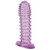 Гелевая фиолетовая насадка с шипами - 12 см. - Toyfa Basic - в Новошахтинске купить с доставкой