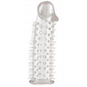 Прозрачная насадка на половой член с закрытой головкой и шипами - 12,5 см. - Toyfa Basic - в Новошахтинске купить с доставкой