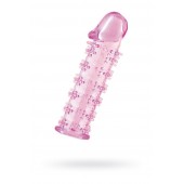 Гелевая розовая насадка на фаллос с шипами - 12 см. - Toyfa Basic - в Новошахтинске купить с доставкой