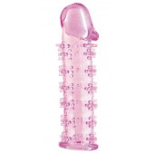 Гелевая розовая насадка на фаллос с шипами - 12 см. - Toyfa Basic - в Новошахтинске купить с доставкой