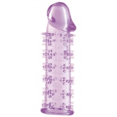 Гелевая фиолетовая насадка на фаллос с шипами - 12 см. - Toyfa Basic - в Новошахтинске купить с доставкой