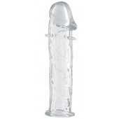 Гладкая прозрачная насадка с усиками под головкой - 12,5 см. - Toyfa Basic - в Новошахтинске купить с доставкой